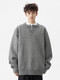 OEMG American Henry Collar Sweater Men's Autumn and Winter Trendy Brand High-Quality Knitted Sweater Tops Warm and Versatile Jacket Dark Gray XL Recommended 110-130Jin Jin equals 0.5kg