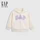 GAP 2025 Spring Neues Logo dreidimensionales Ohr mit Kapuze-Sweatshirt-Kinderjacke 687678 Elfenbeinweiß 100 cm (2-3 Jahre alt) asiatische Größe