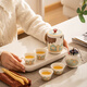 Porcelain brand tea set, travel tea set, outdoor portable ceramic quick cup, holiday souvenir, housewarming gift for elders