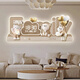 Clock painting cartoon cream style living room decoration painting with clock plug-in digital wall clock children's room bedroom creative LED light painting WY738 [Lightless power bank model] 47 inches [120*48cm]