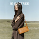 
BAGTREE [Same Model in Celebrity] Bag Tree Milk Box Bag Vegetable Tanned Cowhide New One-Shoulder Crossbody Girls Bag Pillow Hobo Bag Caramel Color-Medium High-end Niche Birthday Gift Women