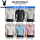 Playboy (Playboy) Ice Silk Business Shirt Herren Hemd New Style kein eisernen langärmelige Anzug Herrenhemd Herren Schlanker weiße DC654 Weiße (kurze Ärmel) + Blau (kurze Ärmel) xl