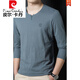 
Pierre cardin Chinese style linen long-sleeved T-shirt men's earth simple cotton linen top ice mercerized cotton daddy suit T-shirt autumn thin C28011 gray blue 17084A L