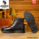 Western Region Camel Martin Boots Men's Genuine Leather Military Cruiser Wool Cotton Boots Winter Warm Plus Fleece Men's Shoes Cowhide Casual Snow Boots 3518 Black [Fur Integrated Flat Sole]- 41