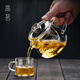 Gaoming glass teapot thickened high temperature resistant transparent tea pot floral teapot tea water separation household tea pot Qirun pot 400ml thickened