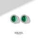 HKHL with certificate 925 silver natural chrysoprase earrings for women light luxury earrings and earrings birthday gift for girlfriend a pair of natural chrysoprase earrings certificate + light luxury gift box