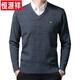 Hengyuanxiang Pull de cou masculin épaissis épaissis de poulet anti-poulet Collier de coeur papa Shirt de base chaude décontractée facile à prendre en charge du rouge violet foncé 6625 175 / 88A 135-155jin [Jin est égal à 0,5 kg]