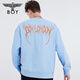 BOY LONDON rock flame spring couple long-sleeved twill embroidered pullover round neck sweatshirt N03900 blue M