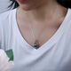 Manzhutang light luxury jewelry Tahitian black pearl pendant S925 silver single black pearl pendant clavicle chain for wife and mother 11-12mm with silver chain