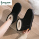 Woodpecker Snow Boots Women's 2025 New Summer and Spring Snow Cotton Shoes Lightweight Thicken Bread Shoes Non-slip and Desirable Women's Boots Women Black [Spot Quick Shipping].- 37 One Size Small