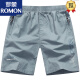 罗蒙（ROMON）纯色短裤男夏季运动外穿休闲大裤衩子纯棉居家户外五分裤沙滩裤 9227白色 3XL 175-210斤