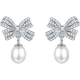 Saturday Fortune Silver Pearl Earrings Bow Earrings Birthday Gift X0912836 5.5-6.5mm Pair