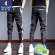 Woodpecker (TUCANO) High-strength Ice Silk Casual Pants for Men's Summer Thin Quick-Drying Crispy Pants for Men's Sports Harunt Legs Trendy C07 Black XL [120-140Jin [Jin equals 0.5 kg]]
