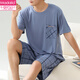 Modal Pyjamas Herren Sommer kurzärmelige Shorts Home Clothes Jugend Dünne Sommer lässiger lockerer großer Anzug 6623 L