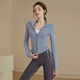 New zipper yoga clothing jacket sports top fitness long-sleeved Pilates training clothing set khaki jacket S S