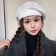 Taoyiyou (taoyiyou) Korean style large head hat for women in autumn and winter, warm and fashionable, versatile wool beret, Korean style face-showing little painter hat E-529 red wool beret, one size fits all