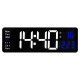 Clcey 16 Zoll großer Bildschirmfunktion Display Takt Nordische digitale Uhr Einfache Wohnzimmer Wanduhr LED WALL TEICHTE TEMPERT (13 Zoll) 6629 Pink Light