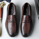 
CARTELO British business casual shoes men's leather shoes one foot breathable loafer soft sole leather shoes men 9898 brown 44