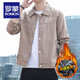Romon 2025 Neue Herren -Lampeljacke Retro Jacke Dünnes Hemd Wildleder Frühling und Herbstkleid Jugendkleidung [Herbststil] K12806 Schwarz [Qualitätsgarantie] L.