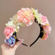 Beautifully made children's imitation hairpin Hanfu garland hair accessories girl flower headband ethnic style little girl hairpin headband fairy garland 1 hairpin flower headband (random color)