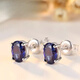 Fat Donglai quality tanzanite earrings sapphire women's Japanese and Korean fashion colored gemstone ears
