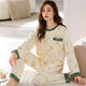6xl extra-große fette Schwester langärmelige Pyjamas für Frauen im Frühjahr und Herbst und Fett Plus Size 240 Jin [Jin entspricht 0,5 kg] losen Anzug Herbst und Winter KNC9923 2xl [140-160 Jin [Jin entspricht 0,5 kg]]