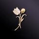 Caizhi Exquisite Tulip Women's Corsage Temperament Flower Shawl Button Pin Coat Suit Brooch Gold