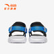 ANTA Children's Sandals Men's Beach Shoes 2024 Summer New Open Toe Arch Student Outdoor Sandals Black/Medium Blue-2 35 Size