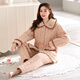 LangSha pajamas (LangSha) for women in winter coral velvet three-layer cotton jacket for women in warm and thick can wear flannel home clothing set 9277 XXL [170-175CM/140-160Jin [Jin equals 0.5 kg]]