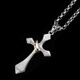 Zhixun 999 pure silver necklace men's silver ring cross silver pendant birthday gift for boyfriend s925 gold ring cross with 999 pure silver necklace