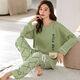 6xl extra-große fette Schwester langärmelige Pyjamas für Frauen im Frühjahr und Herbst und Fett Plus Size 240 Jin [Jin entspricht 0,5 kg] losen Anzug Herbst und Winter KNC9923 2xl [140-160 Jin [Jin entspricht 0,5 kg]]