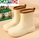 CARTELO Japanese fashion rain boots for women four seasons non-slip medium-tube water boots water boots short-tube rain boots car washing grocery shopping kitchen shoes rubber shoes beige 36 37