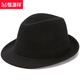 Hengyuanxiang middle-aged and elderly hats men's autumn and winter hats dad woolen warm winter jazz hat old man hat gentleman hat black (single lining) 58cm (adjustable)
