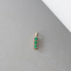 Xuecong's beautiful Korean pure 14K gold pendant for women, exquisite row of diamonds and emerald inlaid with a straight bar K gold clavicle chain, separate pendant, without chain, 14K gold