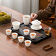 SUSHI CERAMICS Suet Jade White Porcelain Hover Covered Bowl Kung Fu Tea Set Tea Tray Set Affordable Gift Group Purchase Holiday Gift J1221