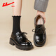 
Huili small leather shoes 2025 new spring and summer women's shoes French thick sole high heel British black versatile love jk shoes black four seasons 37