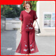 
Yu Zhaolin's mother's summer short-sleeved suit fashionable chiffon shirt 2025 new style middle-aged and elderly women's wide-leg pants and skirt two-piece set 698 purple suit 4XL Recommended 145-155Jin [Jin equals 0.5 kg]