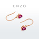Chow Tai Fook ENZO 18K gold heart-shaped garnet diamond earrings love earrings for women EZV8492