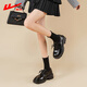 
Huili small leather shoes 2025 new spring and summer women's shoes French thick sole high heel British black versatile love jk shoes black four seasons 37
