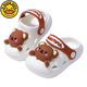 G.DUCKKIDS children's sandals in summer new cartoon bear hollow hole shoes for small and medium-sized boys and girls, casual shoes for stomping on shit. White 21 -22 inner length 13CM