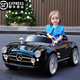 Kangshuai Aibeimei children's electric car four-wheeled seats and can be remotely driven by people 1-3-6 years old 5 toy cars kids and babies driving a baby stroller White soft wheel: leather seat + remote control + trunk Early education music mobile phone Bluetooth