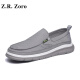 Z.R.Zoro品牌布鞋男2025新款夏季透气冰丝速干轻便休闲男士一脚蹬帆布鞋潮 黑色 40