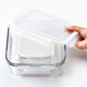 GLASSLOCK tempered glass sealed refrigerator storage storage fresh storage box heat-resistant bento box multi-piece set rectangular 400ML*1+rectangular 695ML*1+long