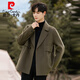 Pierre Cardin double-sided woolen woolen coat men's short 2025 new winter wool suit high-end thickened windbreaker jacket Boca Green S (125Jin Jin is equal to less than 0.5kg)