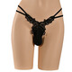 Männer sexy Ei-umgewickeltes Pferdöl Tanga Schmetterlings bestickter japanischer verführerischer schwarzer Strümpfe Low Taillenbett Silky 1 Strip Schwarz (80-145jin [Jin gleich 0,5 kg]) Ei-umgewickelt