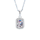Platinum diamond chain new pendant for women fully set with rectangular moissanite pt95 1 carat 5x7M single pendant without chain