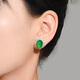 HKHL with certificate 925 silver natural chrysoprase earrings for women light luxury earrings and earrings birthday gift for girlfriend a pair of natural chrysoprase earrings certificate + light luxury gift box