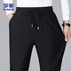 Lomon casual pants for men in autumn and winter, simple warm and velvet thickened trendy versatile long pants for men 766 black XL