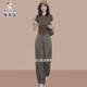Specht-Sommer-Outfit mit einem kompletten Satz kleiner Menschen-Outfit-Sommerzüge Frauenkleidung 2025 Neues lässiges und modisches zweiteiliges Set, Brown Hosen L (Empfohlen 100 Jin [Jin ist gleich 0,5 kg] -115 Jin [Jin gleich 0,5 kg]))