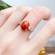 Fan Jialun Silver Ring Women's Southern Red Agate Women's S925 Silver Women's Ring Jewelry Colored Gemstone Ring Single Ring Green
